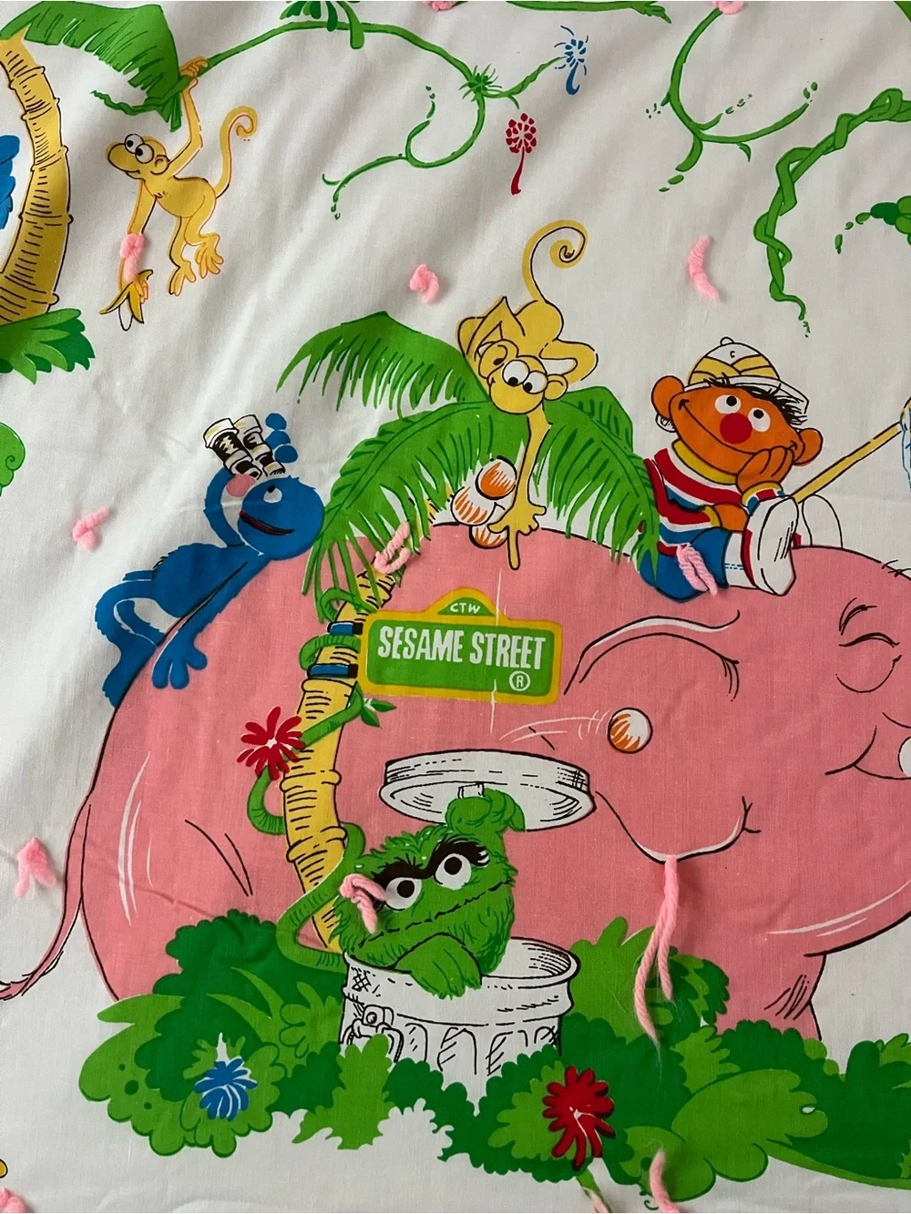 Handmade, Vintage, Sesame Street Safari Quilt